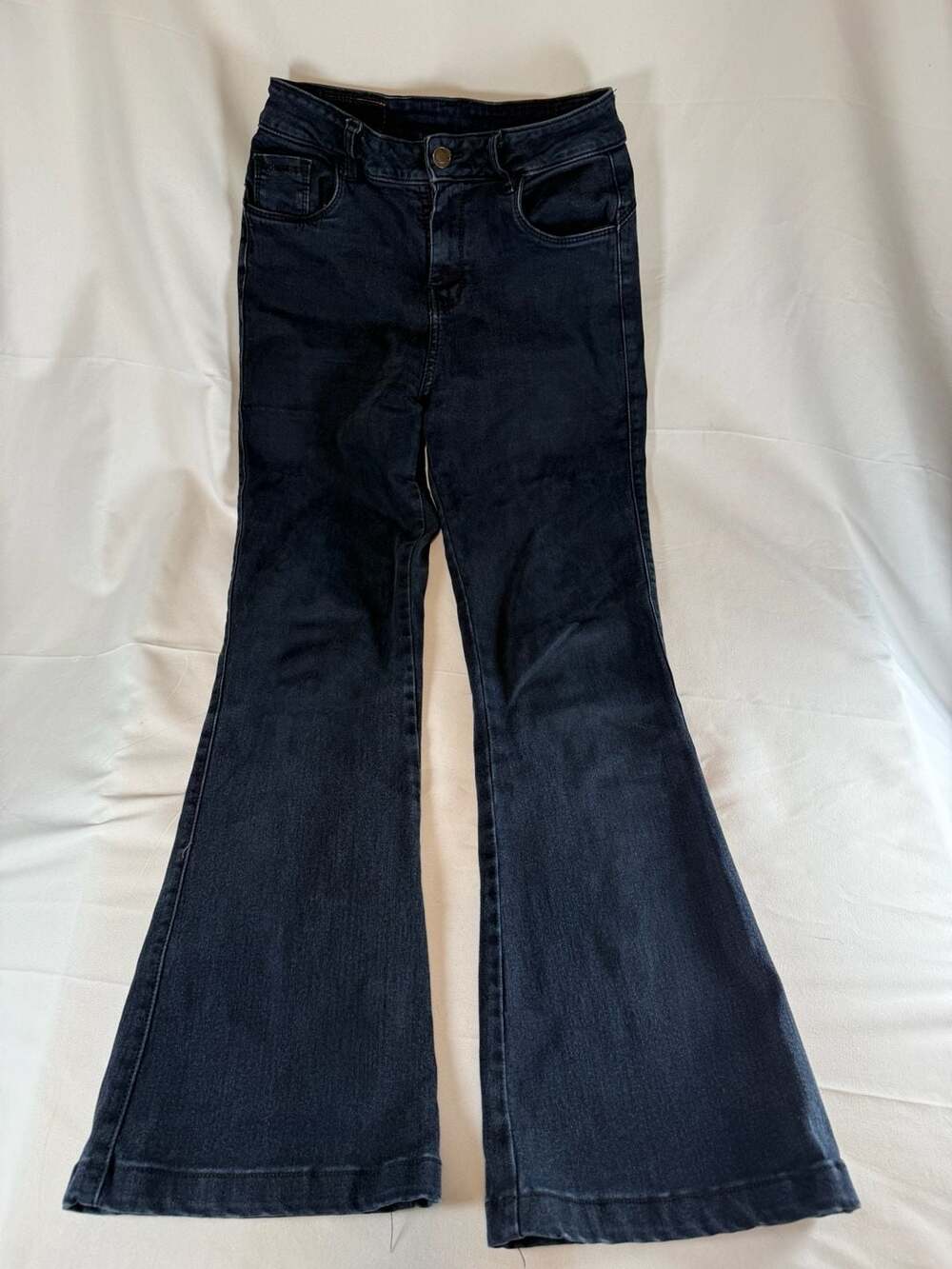 Pony Campus Womens Dark Wash Flare Denim Jeans 27:28 Y2K Fall Layers Capsule